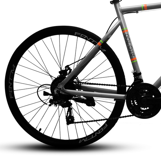 Bicicleta Ruta Fantom 700C Aluminio Plata