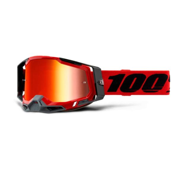 Antiparras 100% RACECRAFT 2 Goggle Red - Mirror Red Lens