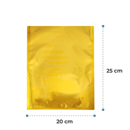 Pack 100 bolsas vacío lisas doradas 20x25 - 70 micras