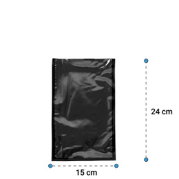 Pack 100 bolsas vacío lisas negras 15x24 - 70 micras
