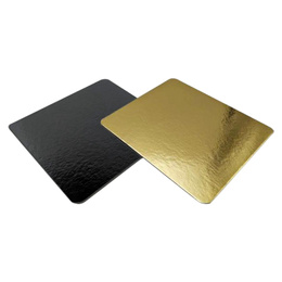 Pack 100 bandejas aluminizadas metal free 14,5x21,5 cms. (Oro-Negro)