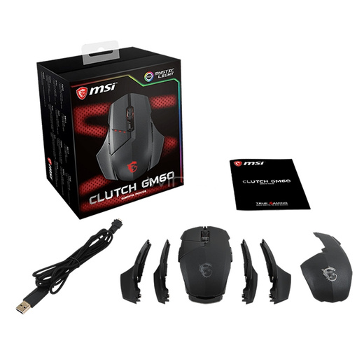 MOUSE GAMER MSI CLUTCH GM60, RGB MYSTIC LIGHT, INTERRUPTORES ESPECIALES OMRON
