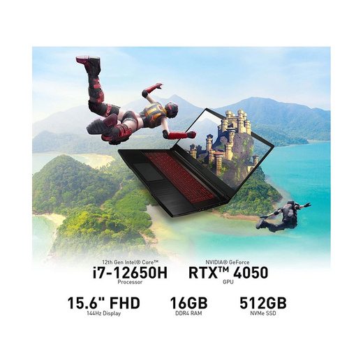 MSI THIN GF63 GAMING CORE™ I7-12650H 512GB SSD 16GB RTX 4050 6GB  144HZ 15.6