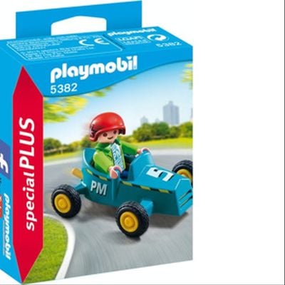 Playmobil Niño Con Carro De Carrera