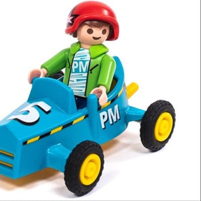 Playmobil Niño Con Carro De Carrera