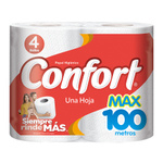 Papel Higiénico Confort Una Hoja Max 4 un 100 mt