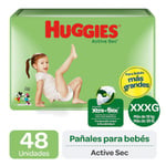 Huggies Pañal Bebe Active Sec Xtra-Flex Xxxg X 48