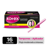 Kotex Tampon Con Aplicador Medio X 16