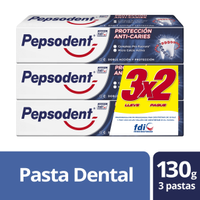 Pepsodent Pasta Dental Protección Anti Caries 3x130gr