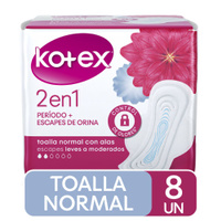 Kotex Toalla Higienica 2En1 Normal Tela X8