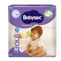 Pañales de Bebé Babysec Premium 20un M 