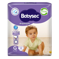 Pañales de Bebé Babysec Premium 18un G 