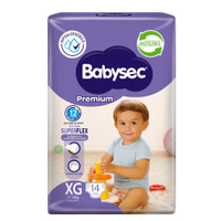Pañales de Bebé Babysec Premium 14un XG 