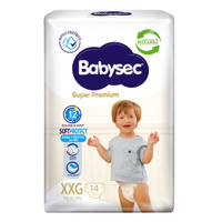Pañales de Bebé Babysec Super Premium 14un XXG 