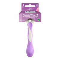 Schick Desechable Maquina Quattro 4 Hojas Piel Delicada Dama X 10