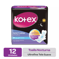Kotex Toalla Nocturna Ultra Fina Extra Suave C/Alas X 12