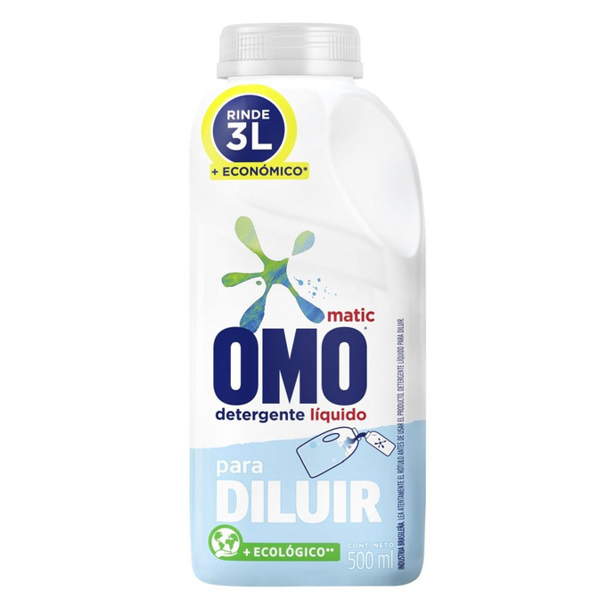 Omo Detergente Líquido Para Diluir 500ml - Omo Botella Recarga Para Diluir 500ml