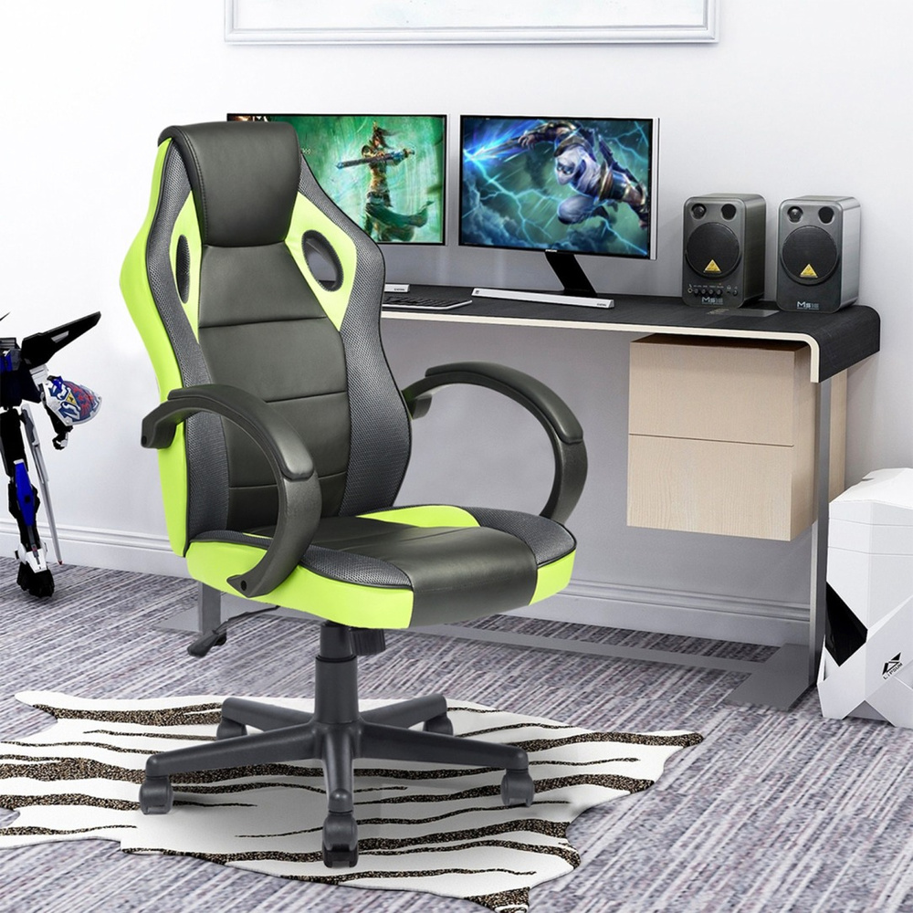 Silla Gamer Pu Ergonómica Escritorio Tunney Verde - ClubOferta